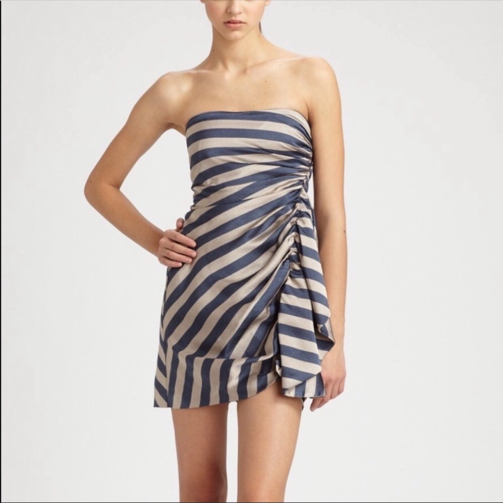 BCBG MaxAzria Reya Dress - strapless & striped